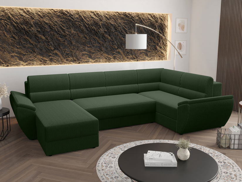 Rohová sedačka v tvare U Radiant Long (zelená) (P)