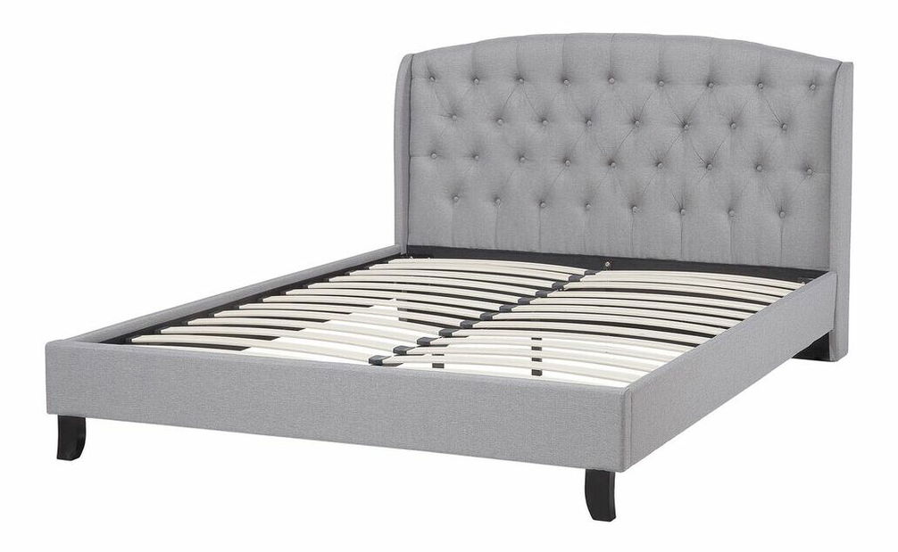 Manželská posteľ 140 cm BORD (s roštom) (sivá)