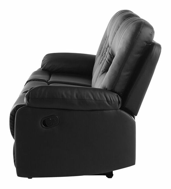 Kétszemélyes kanapé Barnet 2 (szintetikus bőr) (fekete)