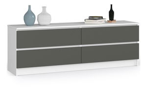 Comodă Kurtinaitis 4SZ (Alb + gri)