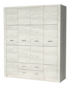 Šatníková skriňa Indie 18 (craft biely)