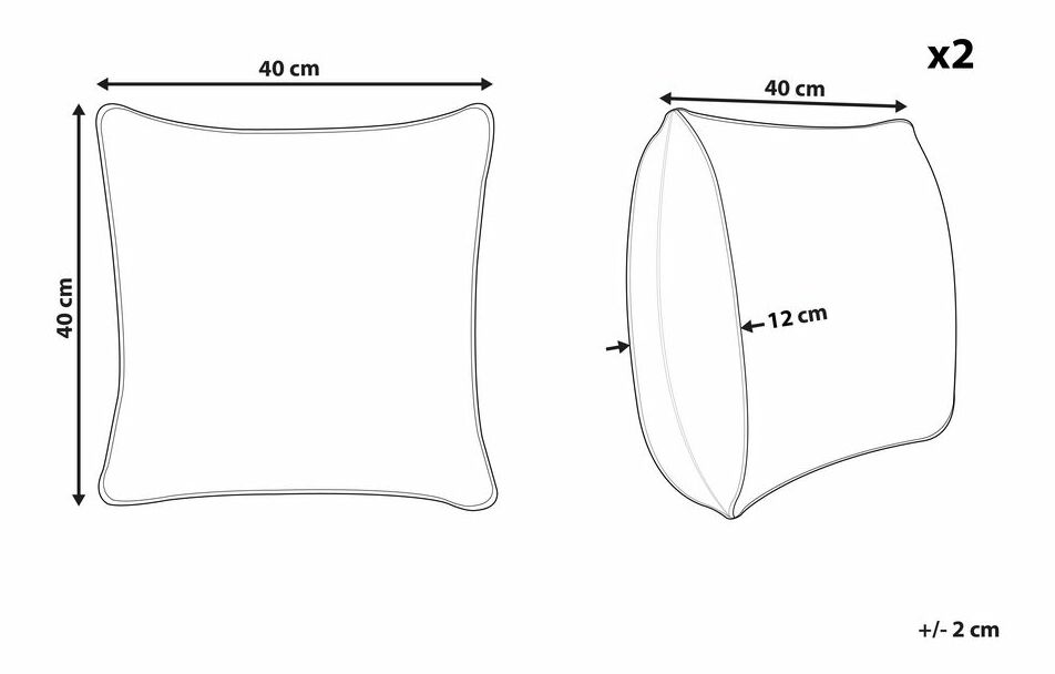 Set 2 buc perne decorative 40 x 40 cm Radzy (galben)