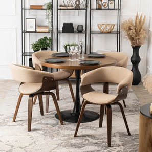 Scaun sufragerie Generosas 2 (Bej + nuc) 