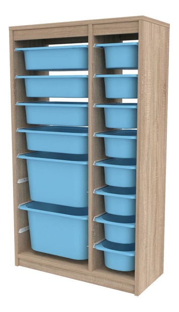 Organizator za igračke Dremonka 6 (hrast sonoma + plava)