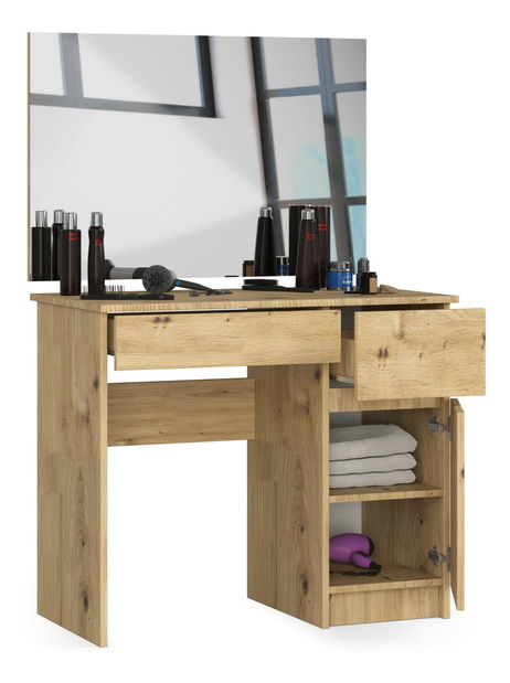 Toaletný stolík Parijat (dub artisan) (so zrkadlom) (P)