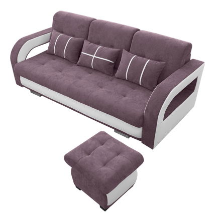 Pohovka trojsedačka Nyssa (ružová + biela)