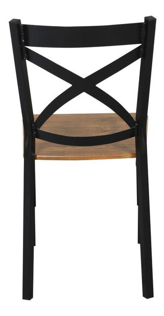 Set mobilier sufragerie Hungria (stejar închis + negru) (pentru 4 persoane)