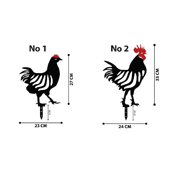 Kerti fém kiegészítők díszkészlete Chick (fekete)