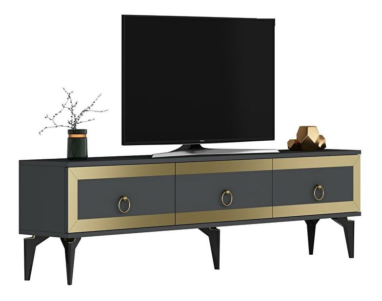 TV asztal/szekrény Muvuta 2 (antracit + arany) 