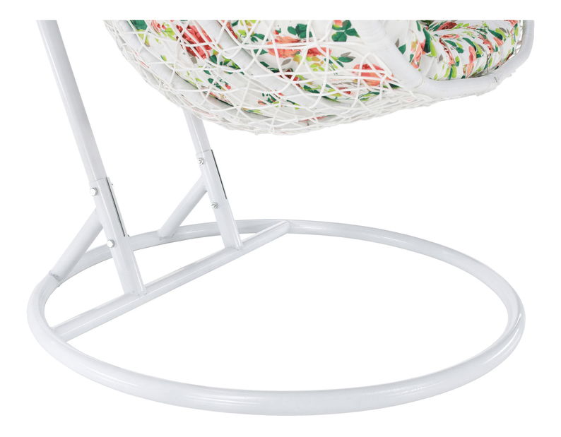 Závesné hojdacie dvojkreslo Dalvoa 2 (biela + vzor)