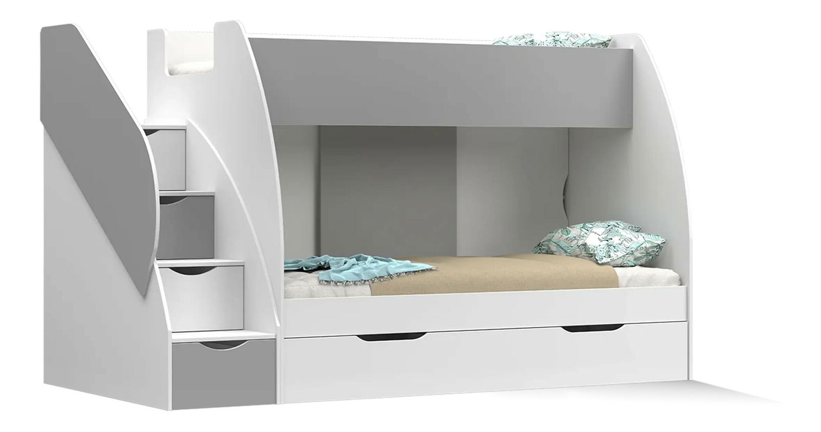 Poschodová posteľ 80 cm Mareus (sivá) (s roštom)