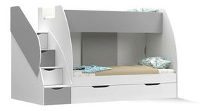 Emeletes ágy 80 cm Mareus (Szürke) (ágyráccsal)