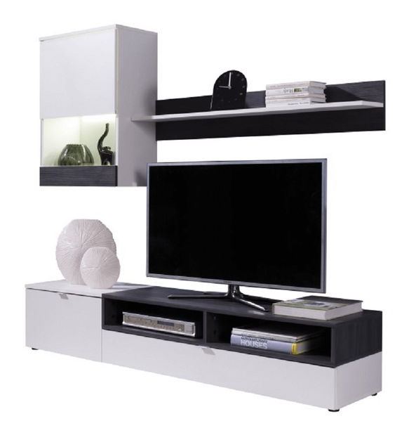 Mobilier living Reynard (alb + pin închis)