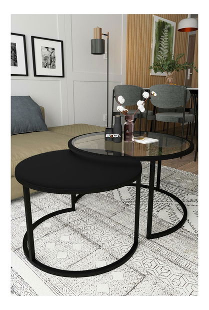 Măsuță cafea Borra (transparent + negru) *resigilat