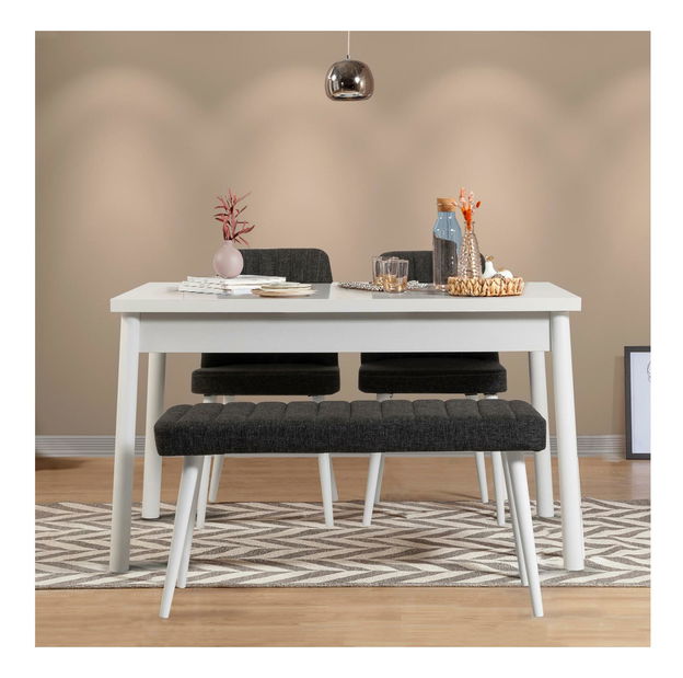 Blagovaonski set Bimuvo 4 (bijela + antracit) (za 4 osobe)