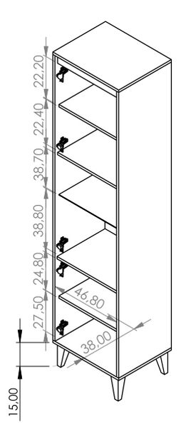 Vitrin Ovio WIT50 (matt fehér + világos san remo tölgy)