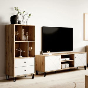 Regál Baiano (artisan tölgy + fehér) 