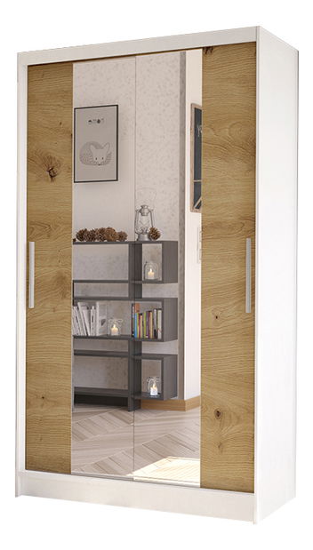 Dulap de haine Coletta II (Alb + Stejar artisan)