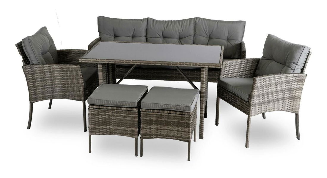 Záhradný set Adaptarlas (sivá) (pre 7 osôb)