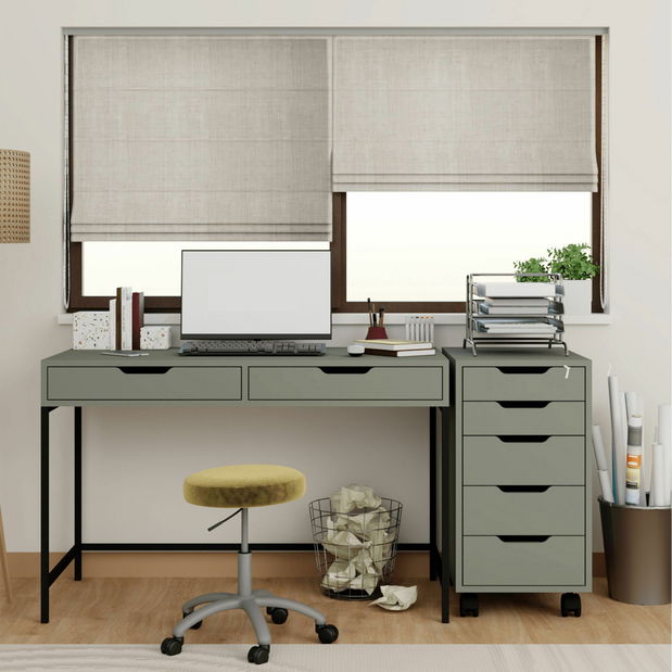 PC stolík s kancelárskym kontajnerom Worky (zelená)