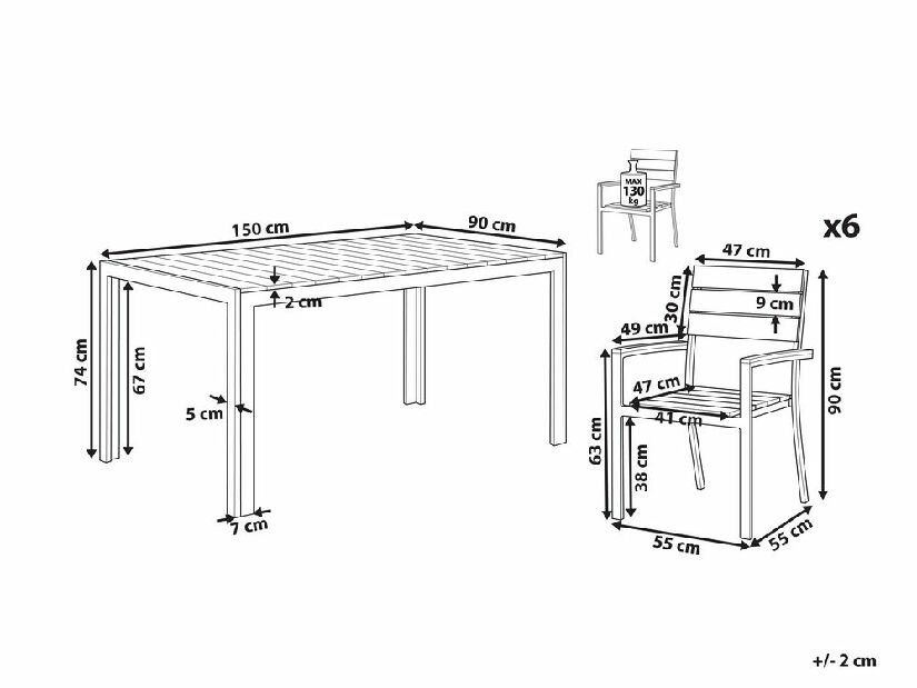 Set mobilier de grădină Combo (lemn deschis)