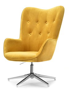 Kreslo Truni (žltá + chrómová)
