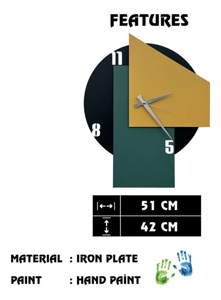 Metalni zidni sat Asir Eciri