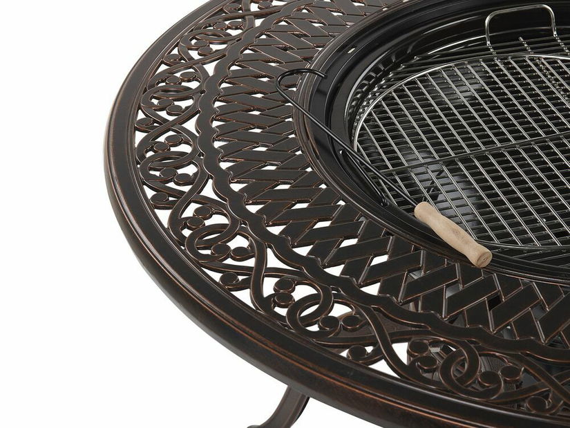 Záhradný stôl MENEF (s grilom) (tmavohnedá) (pre 4 osoby)