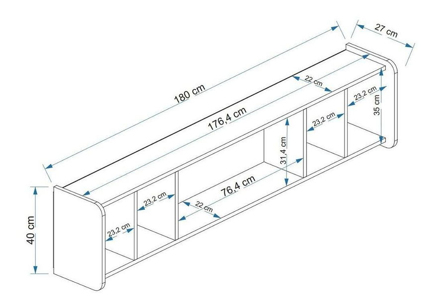 Mobilier living Naleta 2 (alb + auriu) 