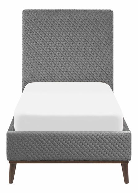 Pat de o persoană 90 cm BARON (gri deschis) (cu somieră)