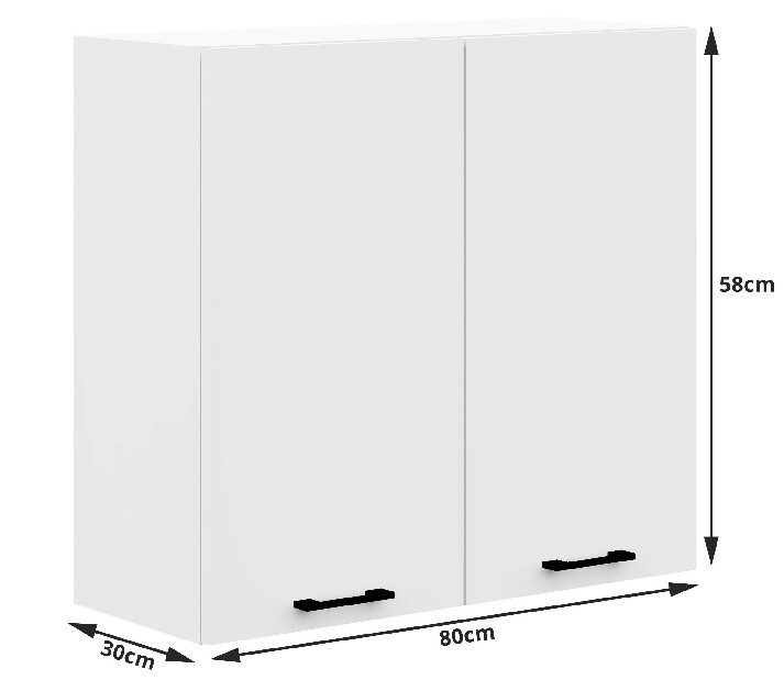 Horná kuchynská skrinka Ozara W80 H580 (biela)