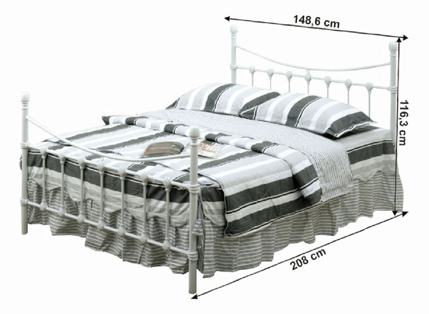 Bračni krevet 140 cm Nivien (s podnicom)