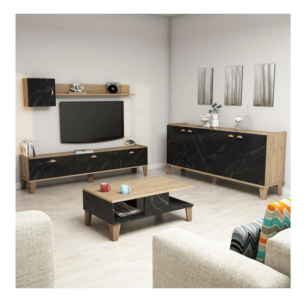 Mobilier living Sommer 2 (Stejar + marmură)