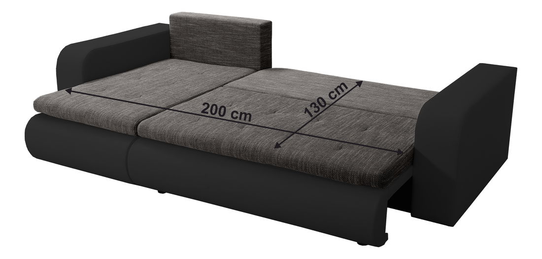 Colțar extensibil Bistran (negru + gri) (D)