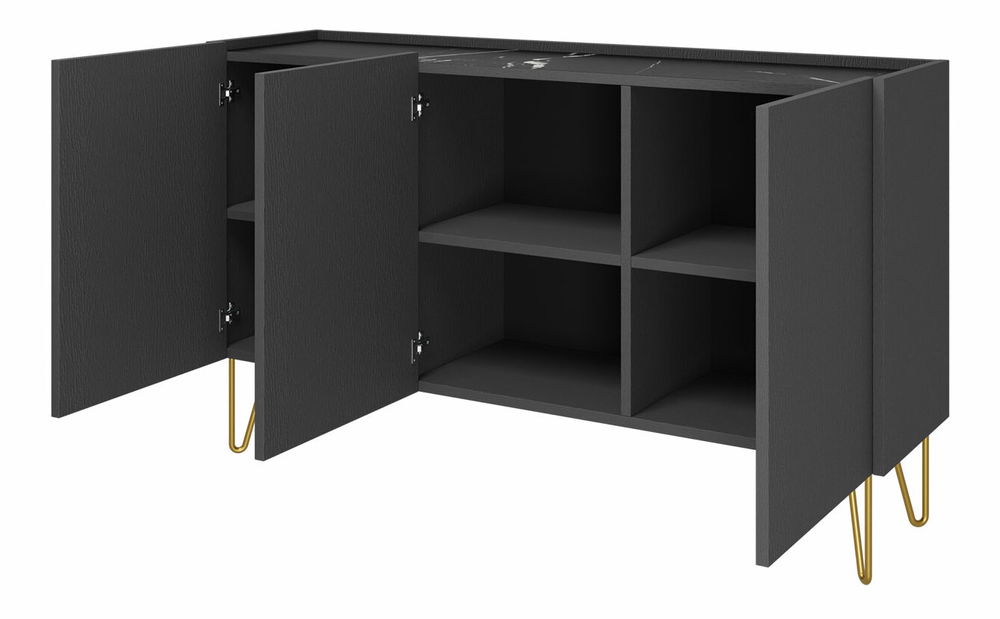 Comodă largă Amaryllis AK144 (marmură regească Negru)