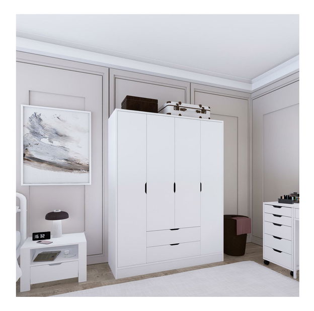 Ormar za garderobu Durun 4 (bijela mat)