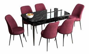 Jedálenský set Hana (orech barokový + čierna) (pre 6 osôb)