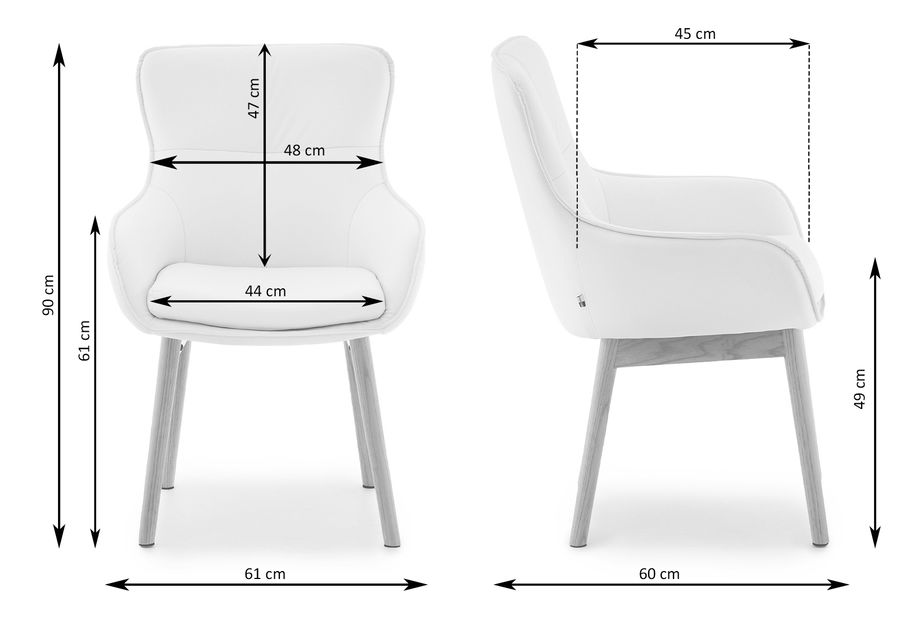 Scaun sufragerie Camisetas (negru + stejar)