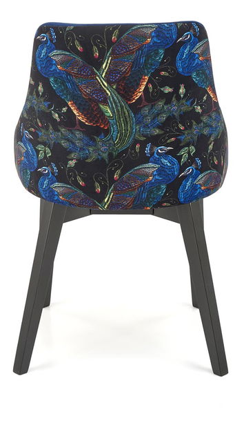 Jedálenská stolička Edo (čierna + modrá)