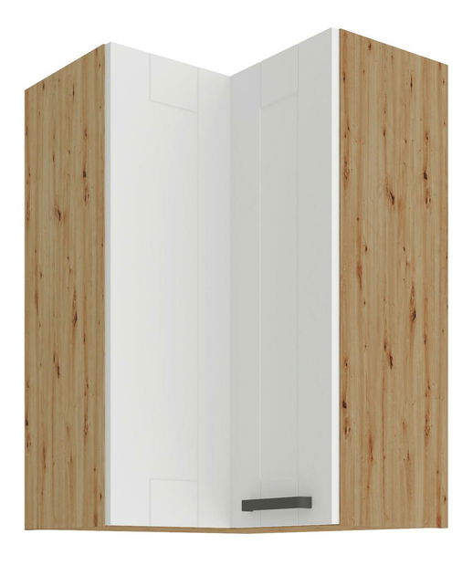 Felső sarok konyhaszekrény Lucid 60x60 GN-90 2F (90°) (korpus: artisan tölgy + front: mdf fehér)