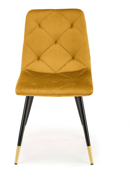 Blagovaonska stolica Kallan (boja senfa + crna + zlatna)