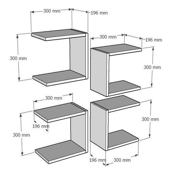 Set 4buc. rafturi Donete (alb) 