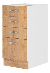 Dulap inferior de bucătărie Sylrona 40 D 4S BB (Alb + Stejar lefkas)