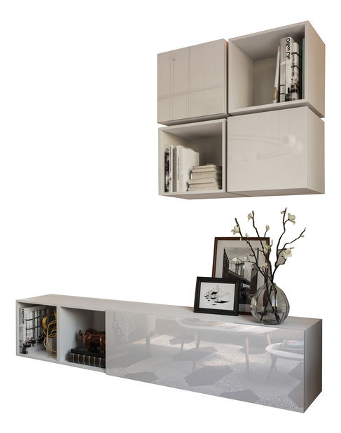 Mobilier living Berny 43 (alb + alb lucios)