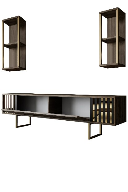 TV asztal/szekrény Golden (dió + fekete)