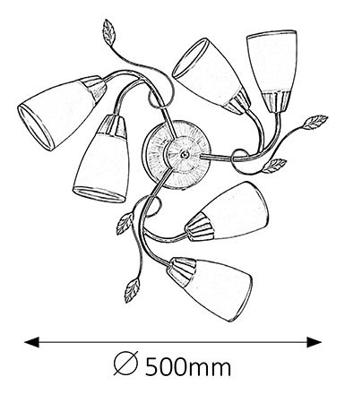 Stropné svietidlo Dreambells 6146 (bronzová + biela)