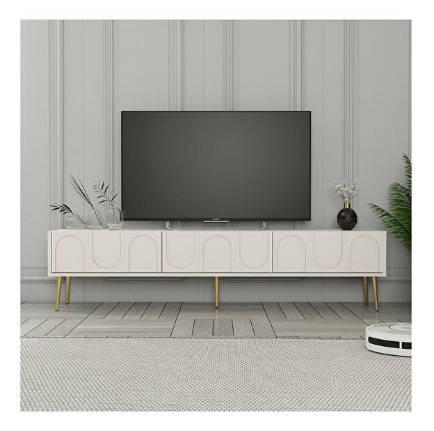 TV asztal/szekrény Bipemu 3 (krém + arany) 