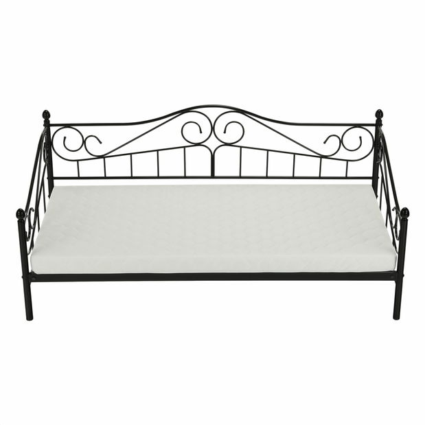 Egyszemélyes ágy 90 cm Danina (fekete) (ágyráccsal)