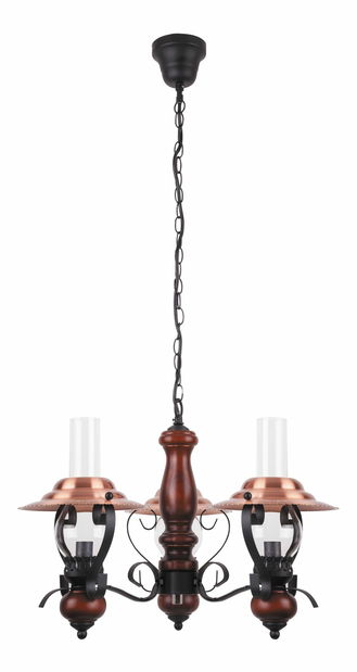 Függesztett lámpa Enna 7860 (fekete + bronz + dió)