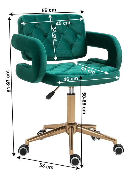 Irodai szék Nella (zöld + arany)